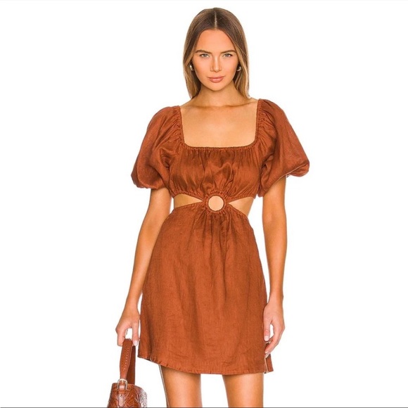 Faithfull the Brand Almero Linen Mini Dress NWOT - Picture 6 of 7